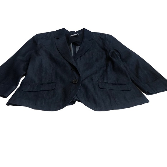 Kate Hill Women’s Light Weight Cotton Blue Denim Cropped Blazer/Jacket Size 10P - Picture 11 of 16